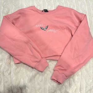 Cropped pink sweat shirt